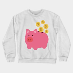 Piggy bank money savings concept. Crewneck Sweatshirt